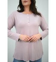 Kadın Düğme Detaylı Büyük Beden Bluz 1376-23 (Pembe)