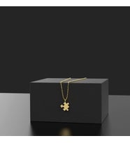 Kişiye Özel 925 Ayar Gümüş Minimal Yapboz Kolye (Gold)