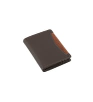 Hakiki Deri Dikey Unisex Çift Renkli Cüzdan (Taba-Kahve)