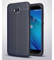 Asus Zenfone 4 Selfie ZD553KL Kılıf Deri Tarzı Niss Silikon Case (Lacivert)