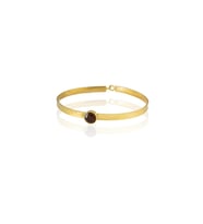 Kadir Jewellery 22 Ayar Altın Kaplama El İşçiliği Zirkon Taşlı Kadın Kelepçe Bilezik (Kahverengi)