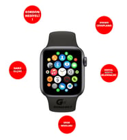Tüm Android ve Ios Cihazlarla Uyumlu Watch 6 Akıllı Saat Kordon Hediyeli (Siyah)