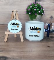 Maden Mühendisi Hediye Seti Kupa Bardak T Kulplu ve Anahtarlık Mühendisler Günü Hediyesi (Model 2)
