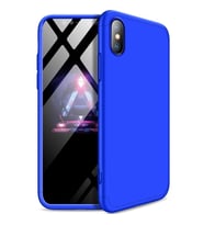 Apple iPhone X Max / XS Max GKK Kılıf 360 Derece Tam Koruma (Mavi)