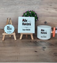 Aile Hekimi Hediye Seti Kupa Bardak T Kulplu, Dekoratif Taş, Anahtarlık Doktora Tıp Bayramı Hediyesi (Model 7)