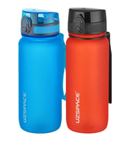Uzspace 2'li Tritan Matara Seti 650 ml 14 Farklı Renk Seçeneği FiftyFifty (Lacivert - Kırmızı - Siyah)