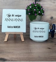 İyi Ki Varsın Anneanne Hediye Seti Kupa Bardak T Kulplu ve Dekoratif Taş Anneanneye Doğum Günü Hediyesi (Model 2)