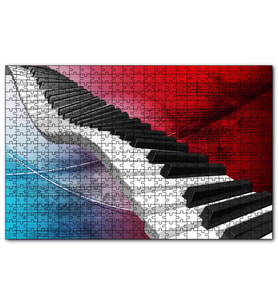 Cakapuzzle Piyano Tuşları ve Notalar  Puzzle Yapboz MDF (Ahşap) (1000 Parça)