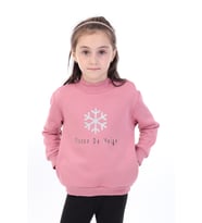 Toontoy Kız Bebek Baskılı Sweatshirt (Gül Kurusu)