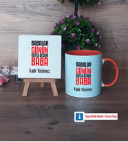 Babalar Günü Hediyesi Dekoratif Taş, Kupa Bardak Kırmızı Hediye Babaya Hediye (Model 12)