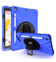 Apple iPad Air 2 9.7 Kılıf Defender Askılı Zırhlı Tank Case A1566 A1567 (Mavi)