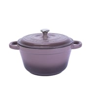 Lava Döküm Yuvarlak Tencere Döküm Demir Kapak New Heritage Serisi Çap(Ø)24cm. (Mor)