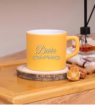 Kişiye Özel Tasarımlı Renkli Nescafe Fincanları 220 ML & Model No: SC-974 (Sarı)