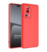 Microsonic Xiaomi Mi 13 Lite Kılıf Groovy Soft Koyu Yeşil (Kırmızı)