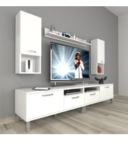 Decoraktiv Eko 5220da Slm Krom Ayaklı Tv Ünitesi Tv Sehpası (Beyaz)