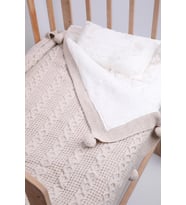 Babyhola Organik %100 Triko Velsoft Bebek Battaniye Yenidoğan Hastane Çıkışı 4041  (Bej)
