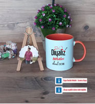 Diyaliz Teknikeri Kupa Bardak Beyaz ve Fotoğraflı Ahşap Anahtarlık Hediye Diyaliz Teknikerine Hediye (Model 13)