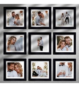 9 adet 25x25 Kare Çerçeve Fotoğraflar hediyesi (Siyah)