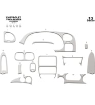 Meriç® Chevrolet Trailblazer Ön Torpido Kaplama Maun 13 Prç 2002-2007 (Alüminyum)
