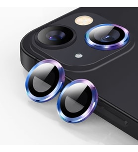 ALLY iPhone 14-14 Plus 3D Metal Çerçeveli Kamera Lens Koruyucu (Çok Renkli)