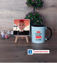 Dayıya Hediye Fotoğraflı Dekoratif Taş, Kupa Bardak Beyaz HediyeDayıya Doğum Günü Hediyesi (Model 11)