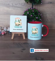 Cerraha Hediye Dekoratif Taş, Kupa Bardak Kırmızı Hediye (Model 1)