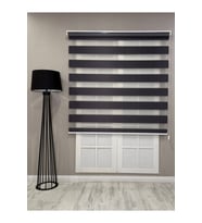 Donatti Zebra Stor Geniş Plise Güneşlik Perde Siyah (Antrasit)