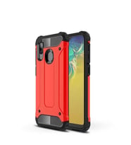 Galaxy A20E Armor Hybrid Ultra Koruma Kamera Korumalı Zırh Kılıf (Kırmızı)