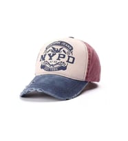 Şapka Unisex Nypd Şapka Beyzbol Eskitme Şapka Cap Kep Mevsimlik Şapka (Lacivert-Bordo)