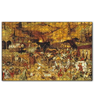 Cakapuzzle Kahverengi Köy Boyama Pieter Bruegel  Puzzle Yapboz MDF (Ahşap) (255 Parça)