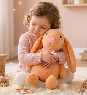 Uyku Arkadaşım PAPYONLU Uzun Kulak Bunny Peluş Tavşan 65 cm (Turuncu)