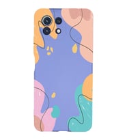 PrintiFy Xiaomi Mi 11 Lite Uyumlu Lansman Kılıf Karışık Renkler Tasarımlı İçi Kadife Kapak (Lila)