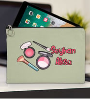 BK Gift Kişiye Özel İsimli-1 Tablet Çantası 30x21cm(12 Renk Seçeneği), Ipad Çantası, Baskılı Tablet Kılıfı (Mint Yeşili)