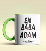 Kişiye Özel En Baba Adam Tasarımlı Siyah Kupa Bardak (Yeşil)