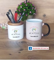 Hostes Kalemlik, Kupa Bardak T Kişiye Özel Hediye (Model 3)