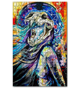 Cakapuzzle Aslan Burcu Sürrealist Portre Görseli Puzzle Yapboz MDF (Ahşap) (255 Parça)