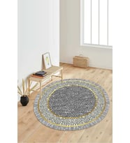 Dijital Baskılı Kaymaz Taban Yıkanabilir Yuvarlak Salon Halısı Koridor Halısı Paspas NDY-SD-1071 (Gri)