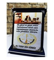 Orta Boy Kişiye Özel Kadife Albüm Plaket 16x20 cm Ödül Ürünü (Lacivert)