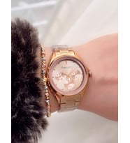 Ferrucci Spor Kasa Çelik Kadın Kol Saati+Bileklik Hediyeli (Rose)