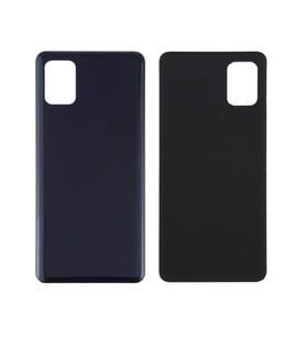 Samsung A31 Arka Pil Kapağı, LOGOLU, Lens Hariç (Siyah)