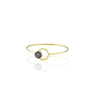 Kadir Jewellery 22 Ayar Altın Kaplama El İşçiliği Zirkon Taşlı Kadın Kelepçe Bilezik (Mor)