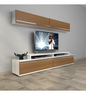 Decoraktiv Ekoflex 5 Mdf Tv Ünitesi Tv Sehpası (Beyaz - Ceviz)