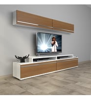 Decoraktiv Ekoflex 5 Mdf Tv Ünitesi Tv Sehpası (Beyaz - Ceviz)