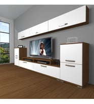 Decoraktiv Ekoflex 9 Slm Tv Ünitesi Tv Sehpası (Beyaz - Kahverengi)