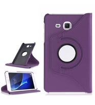 Samsung Galaxy Tab 4 T280 T283 T285 Kılıf 360 Dönebilen Standlı Case (Mor)