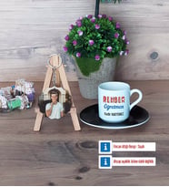 Rehber Öğretmen Türk Kahvesi Fincanı Ahşap Altlıklı ve Fotoğraflı Ahşap Anahtarlık Hediye (Model 7)