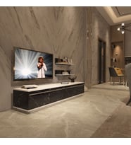 Decoraktiv Eko 4B Mdf Std Tv Ünitesi Tv Sehpası - Parlak Beyaz (Beyaz - Siyah Mermer)