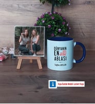Ablaya Hediye Fotoğraflı Dekoratif Taş, Kupa Bardak Beyaz Hediye (Model 3)