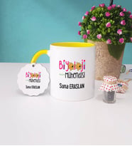 Biyoloji Mühendisi Kupa Bardak ve Anahtarlık (Sarı)