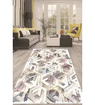 Dijital Kaymaz Taban Yıkanabilir Modern Renkli Salon Halısı Mutfak Halısı Yolluk ND-HT-482 (Bej)